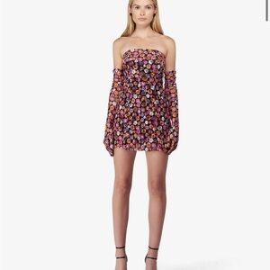 NWT REVOLVE Miscreants London Cupid Floral Strapless Mini Dress with Gloves UK12